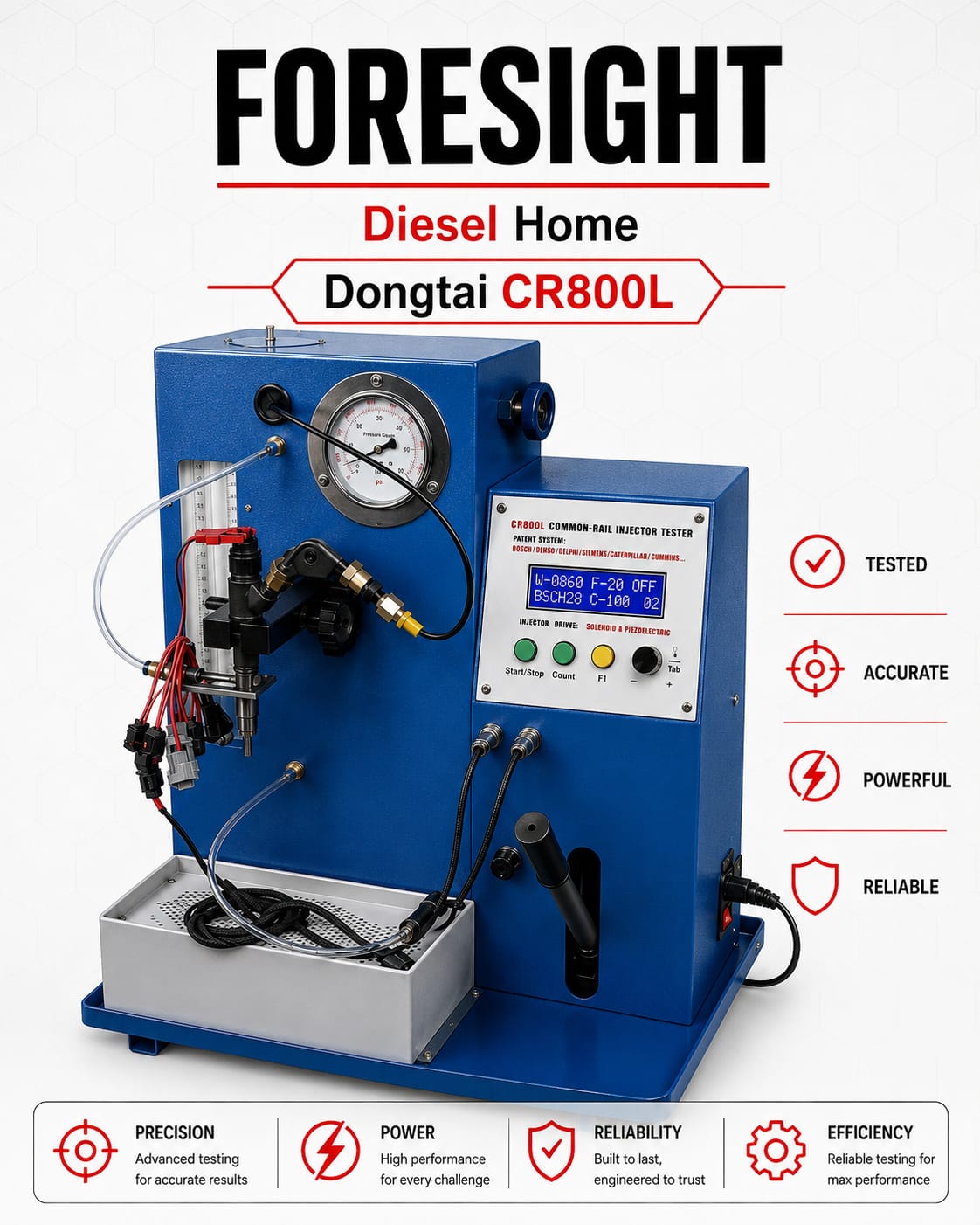 CR800L Common Rail Diesel Injector Test Bench