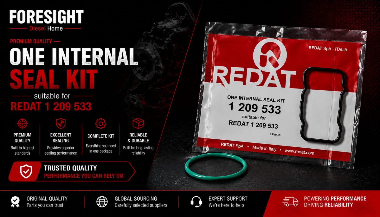 Internal O-Ring Kit Electric Injector Redat 1 209 533